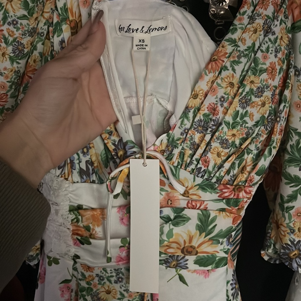 FOR LOVE & LEMONS ROSALYN MINI DRESS - MARIGOLD - Picture 5 of 5